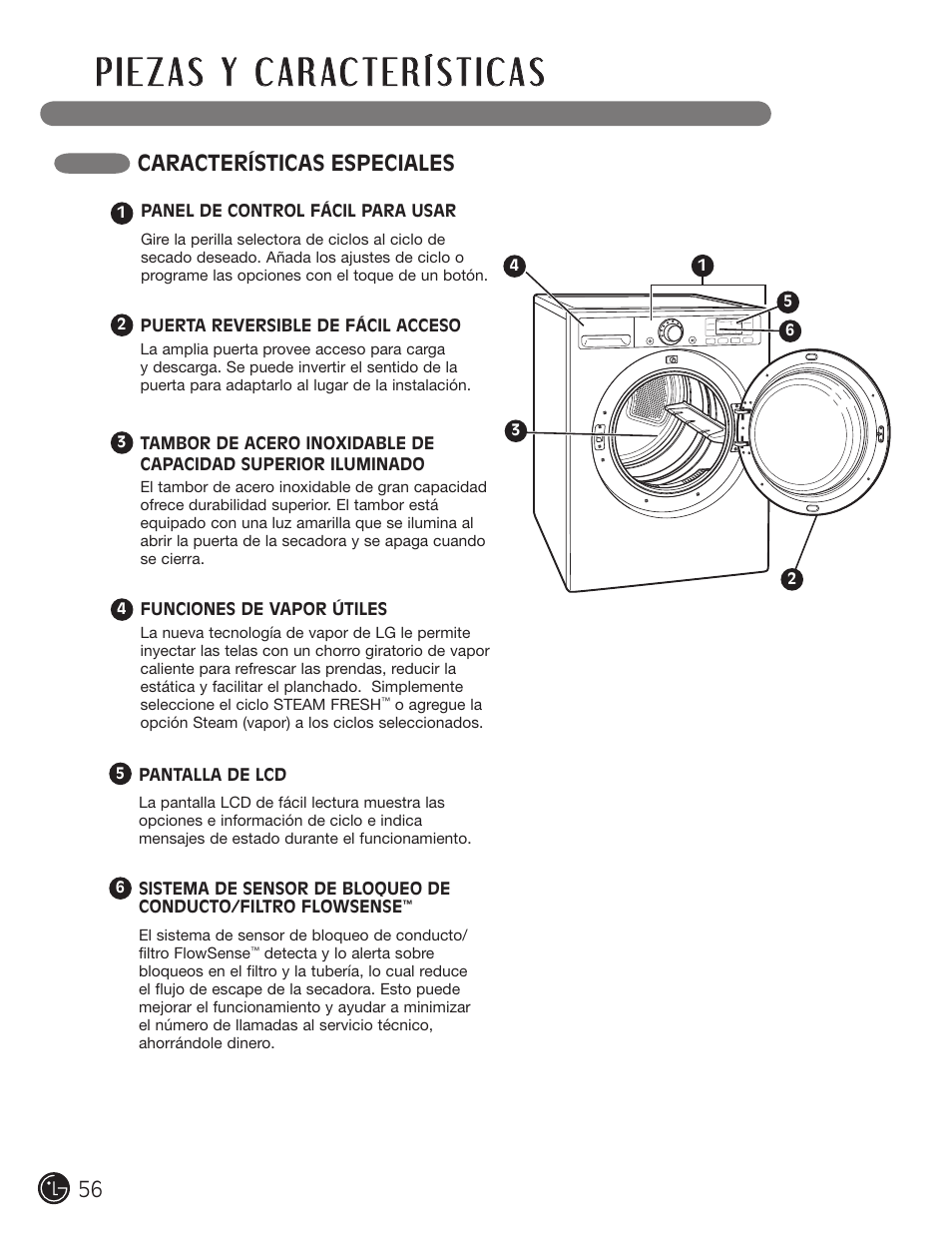 Características especiales | LG DX0002TM User Manual | Page 56 / 144