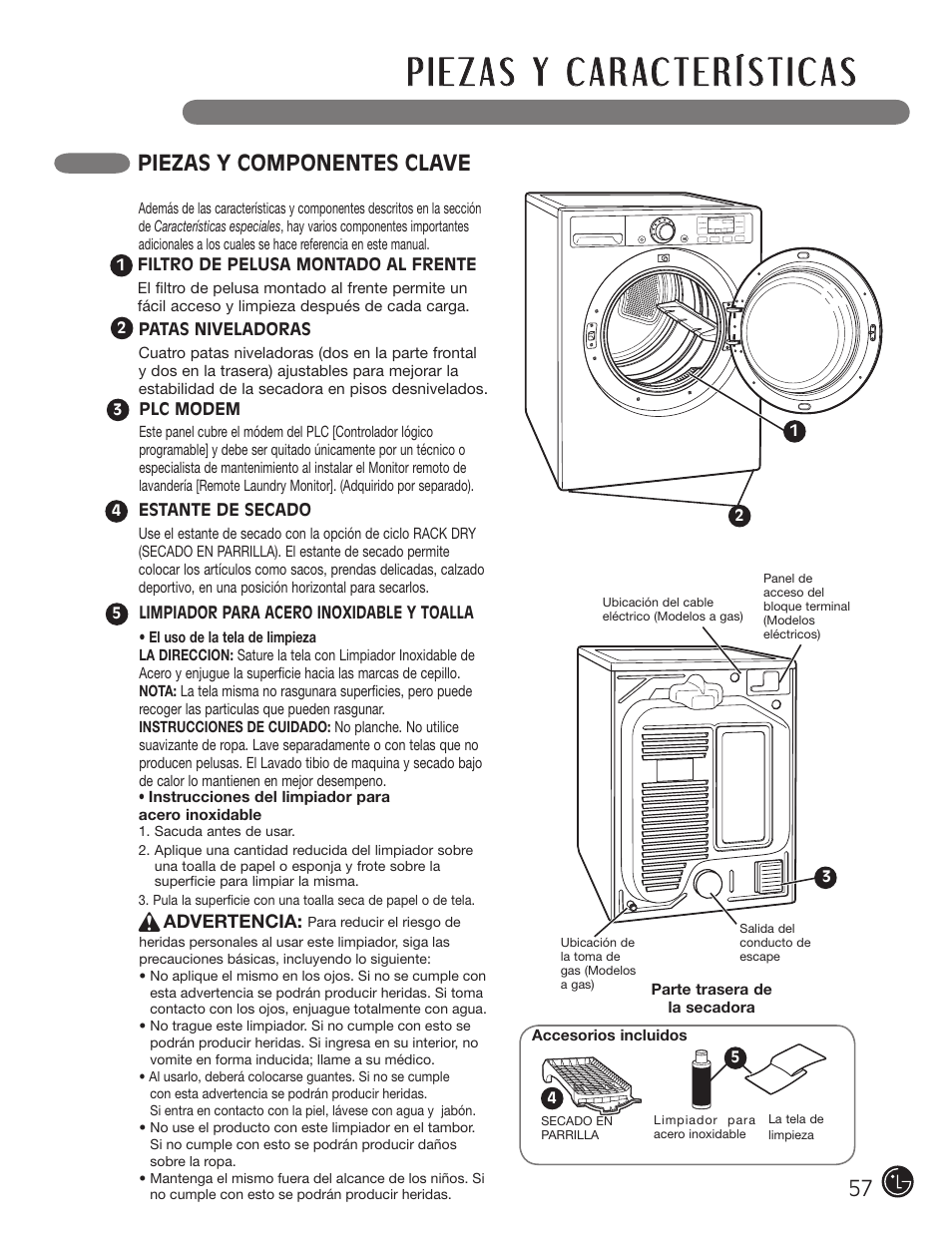 Piezas y componentes clave | LG DX0002TM User Manual | Page 57 / 144