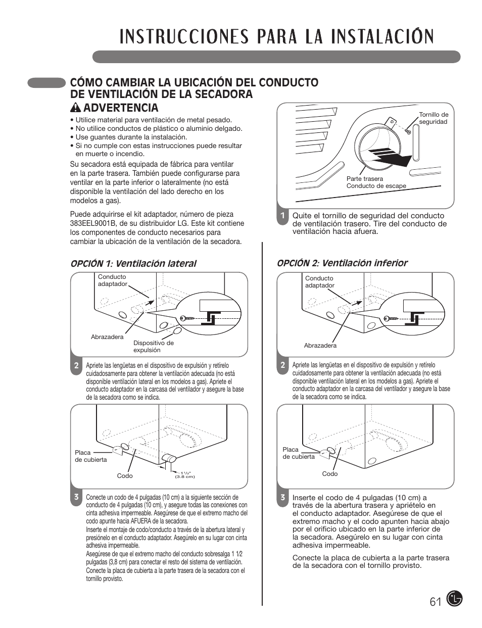 Advertencia | LG DX0002TM User Manual | Page 61 / 144