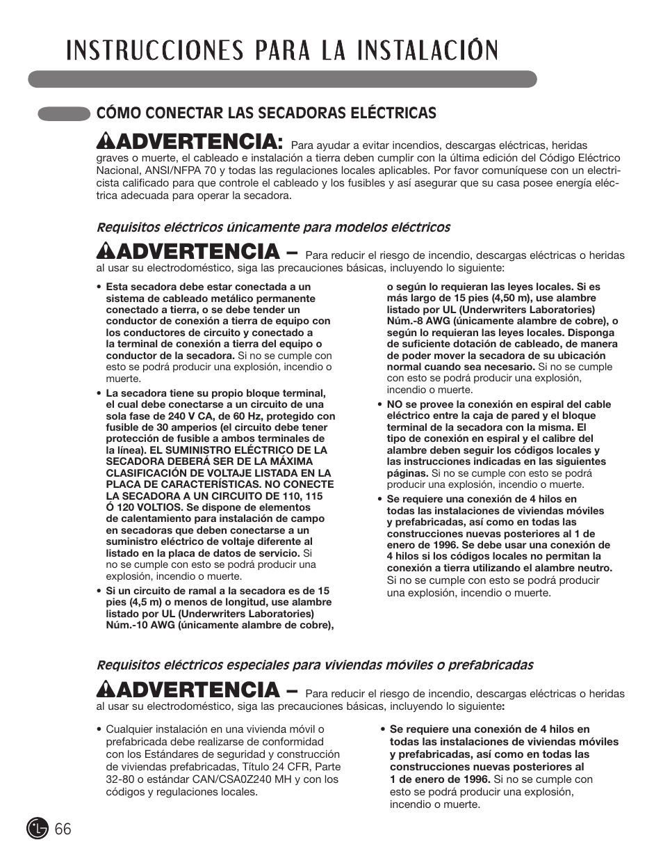 Wadvertencia | LG DX0002TM User Manual | Page 66 / 144