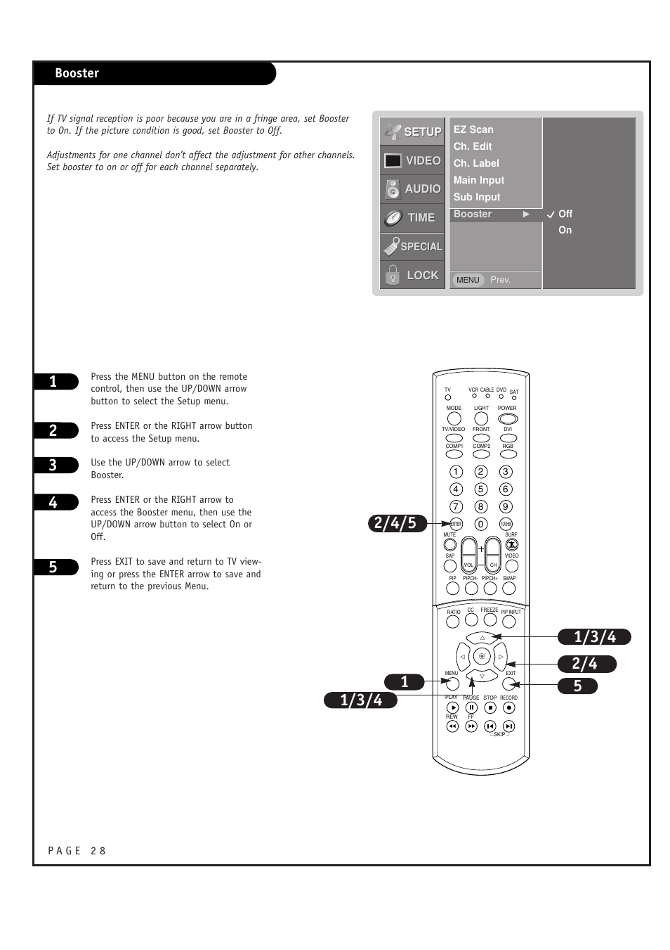 Booster | LG RU-44SZ63D User Manual | Page 28 / 60