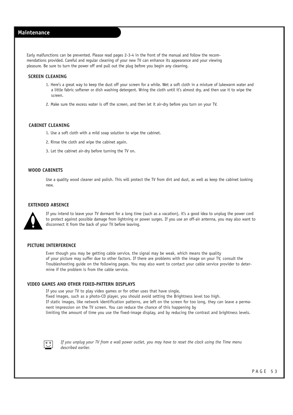 Maintenance | LG RU-44SZ63D User Manual | Page 53 / 60