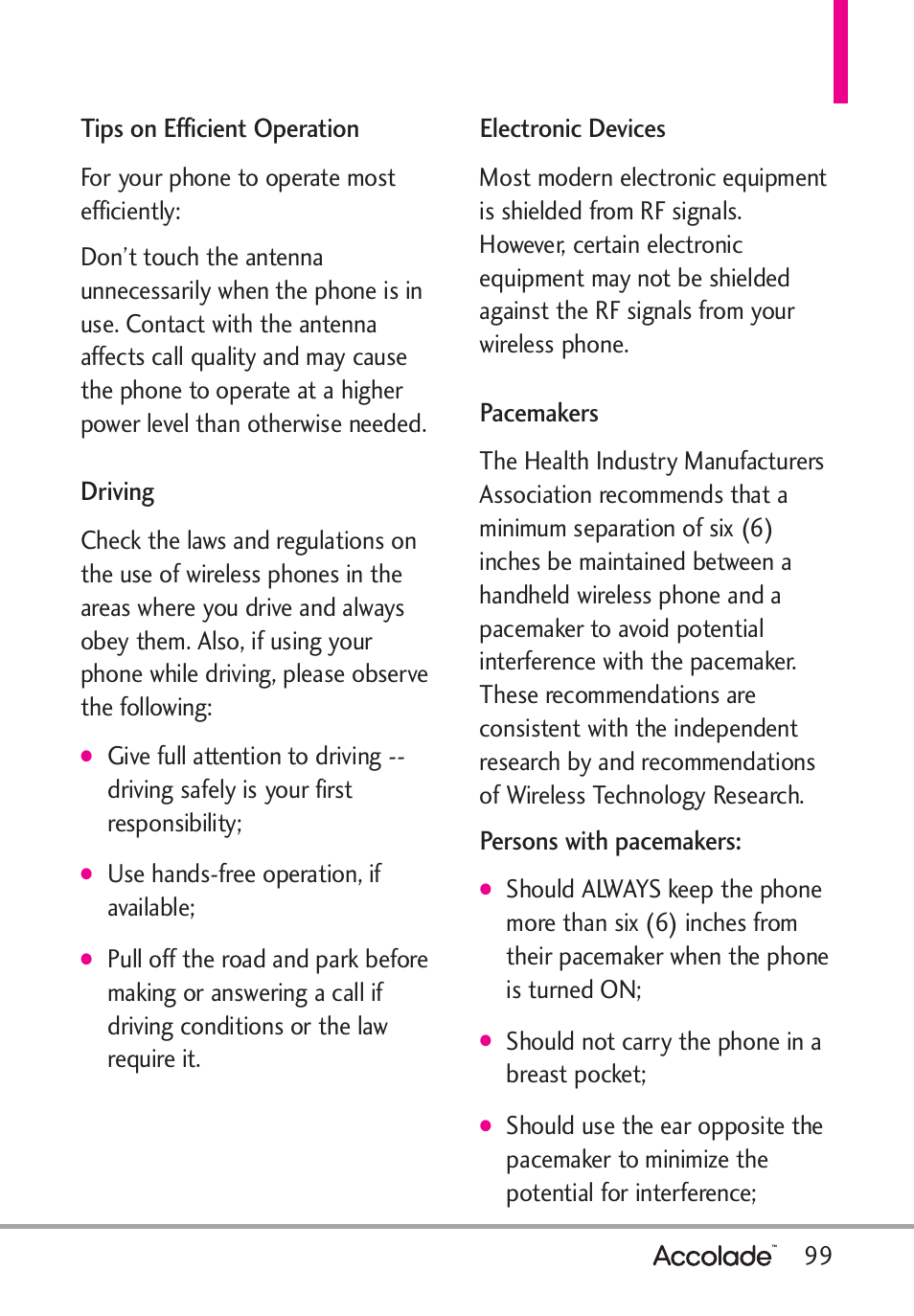 LG Accolade User Manual | Page 101 / 133