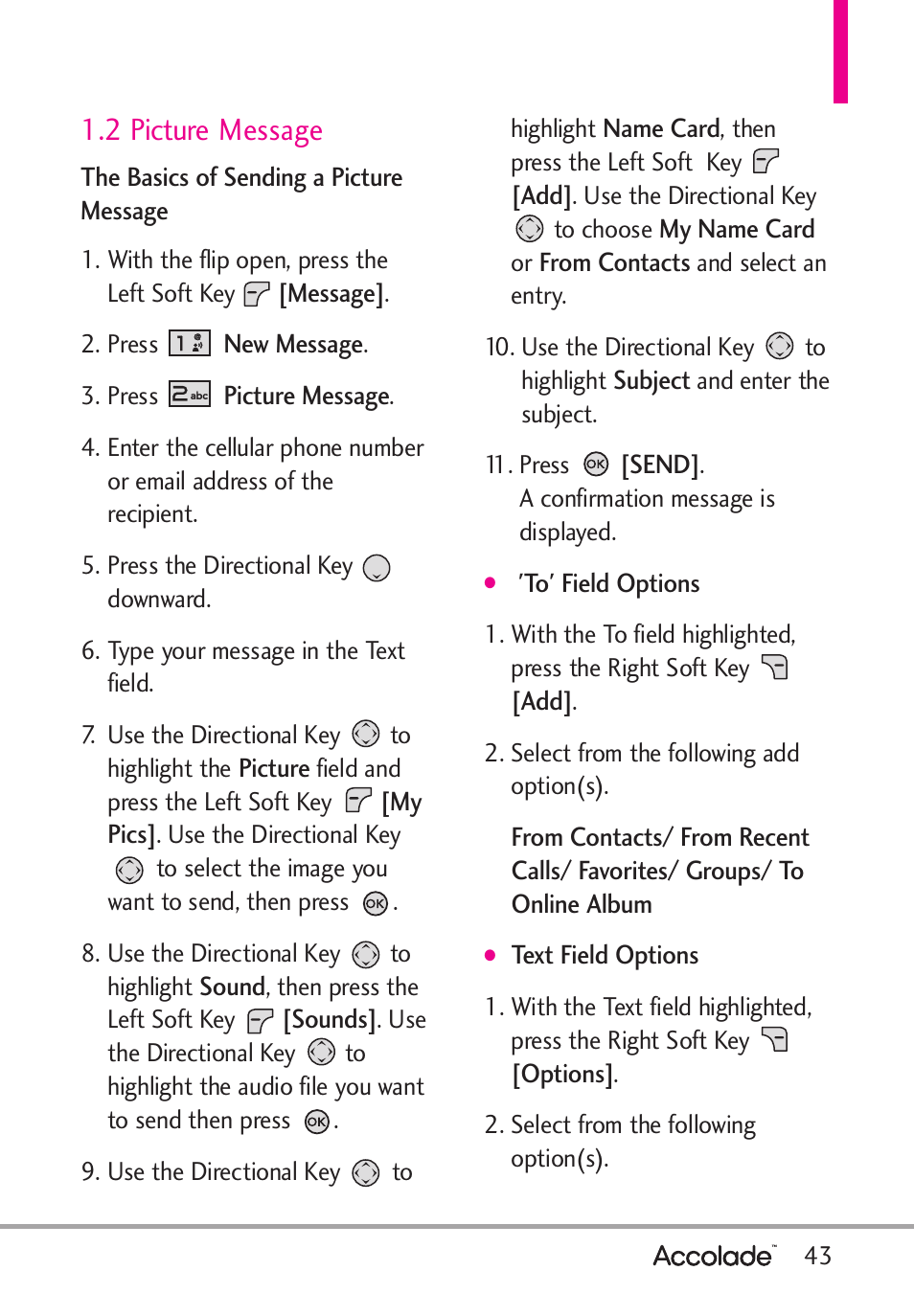 2 picture message | LG Accolade User Manual | Page 45 / 133