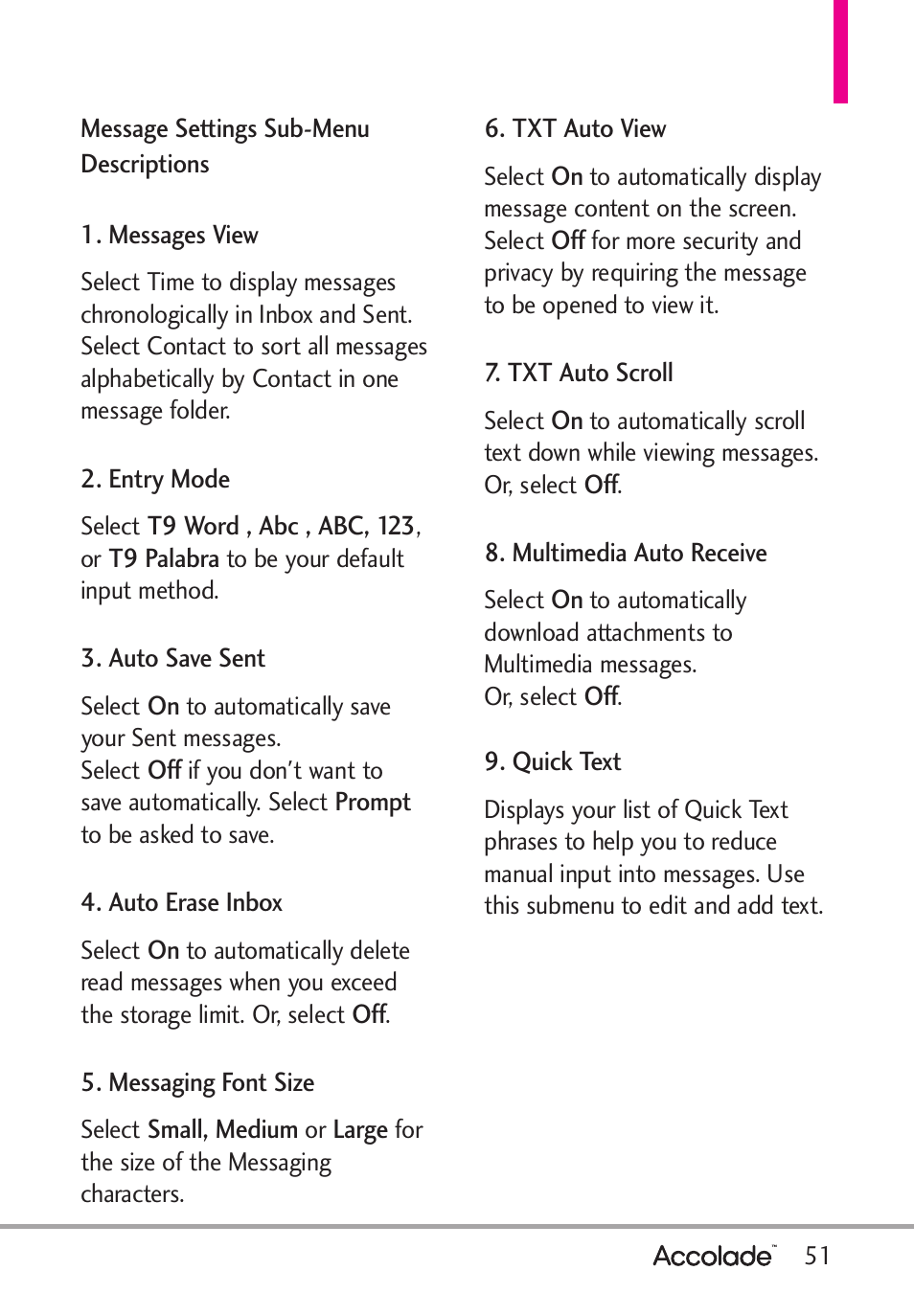 LG Accolade User Manual | Page 53 / 133