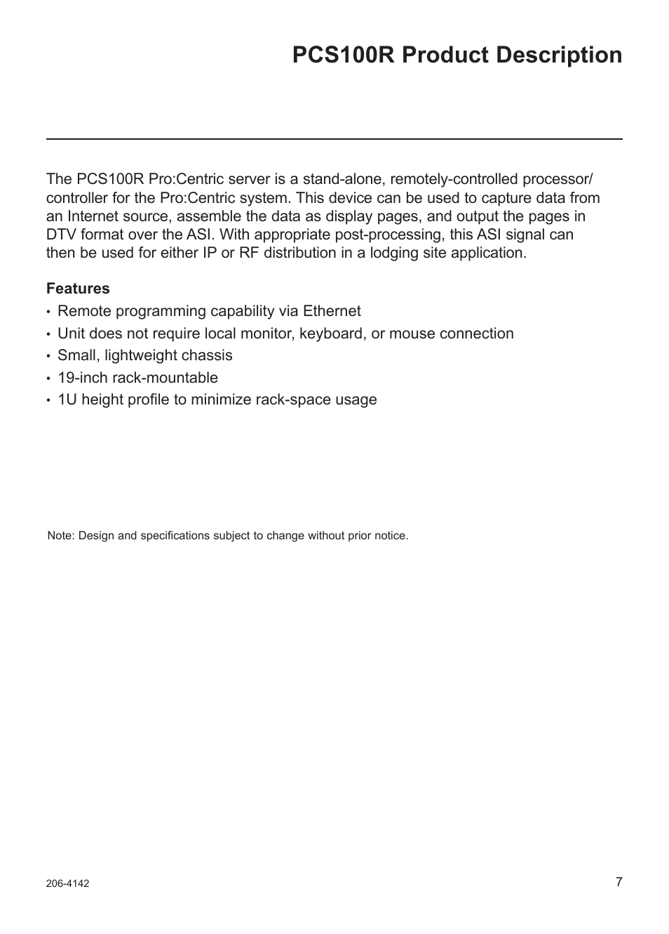 Pcs100r product description | LG PCS100R User Manual | Page 7 / 16