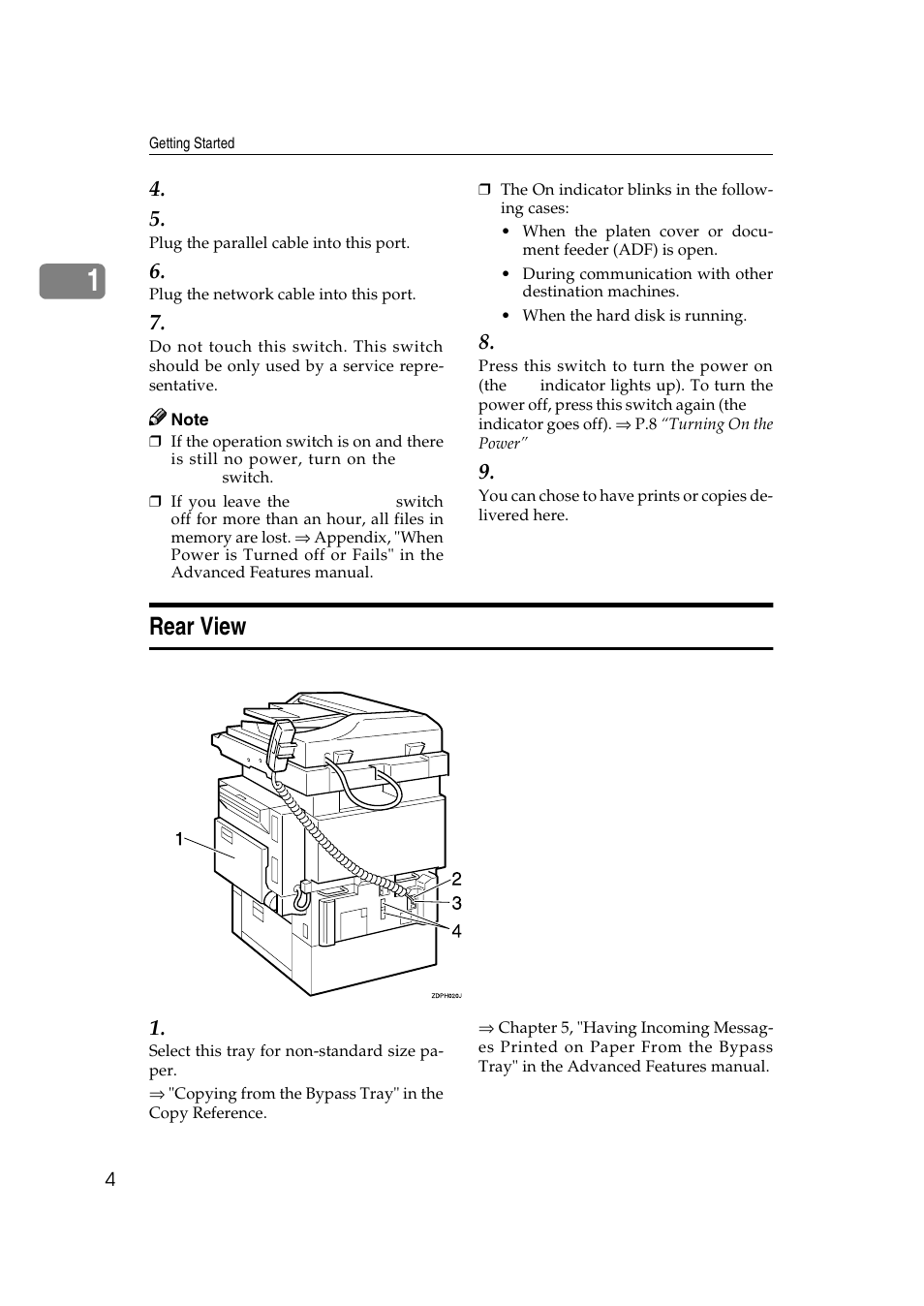 Rear view | LG Option Type 1045 User Manual | Page 12 / 89