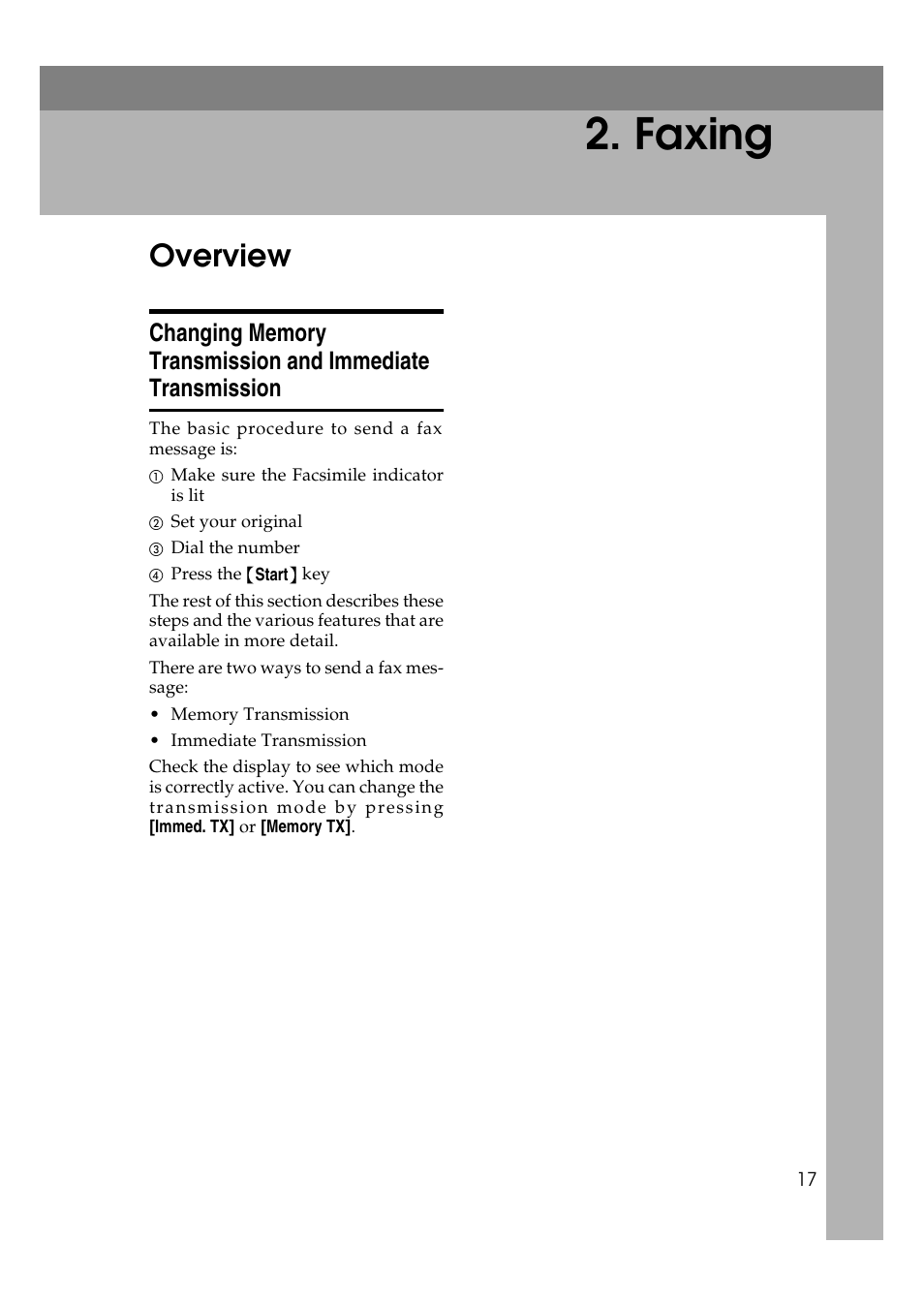 Faxing, Overview | LG Option Type 1045 User Manual | Page 25 / 89