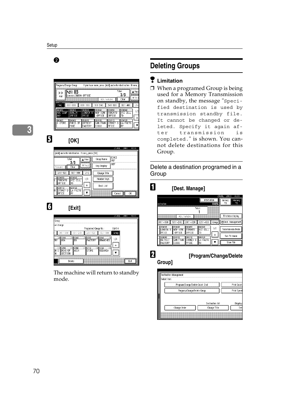 Deleting groups | LG Option Type 1045 User Manual | Page 78 / 89