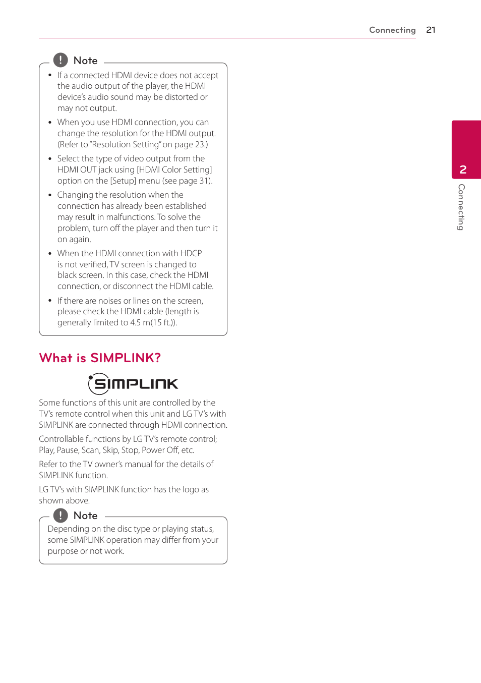 What is simplink, 21 – what is simplink | LG HB906TA User Manual | Page 21 / 72