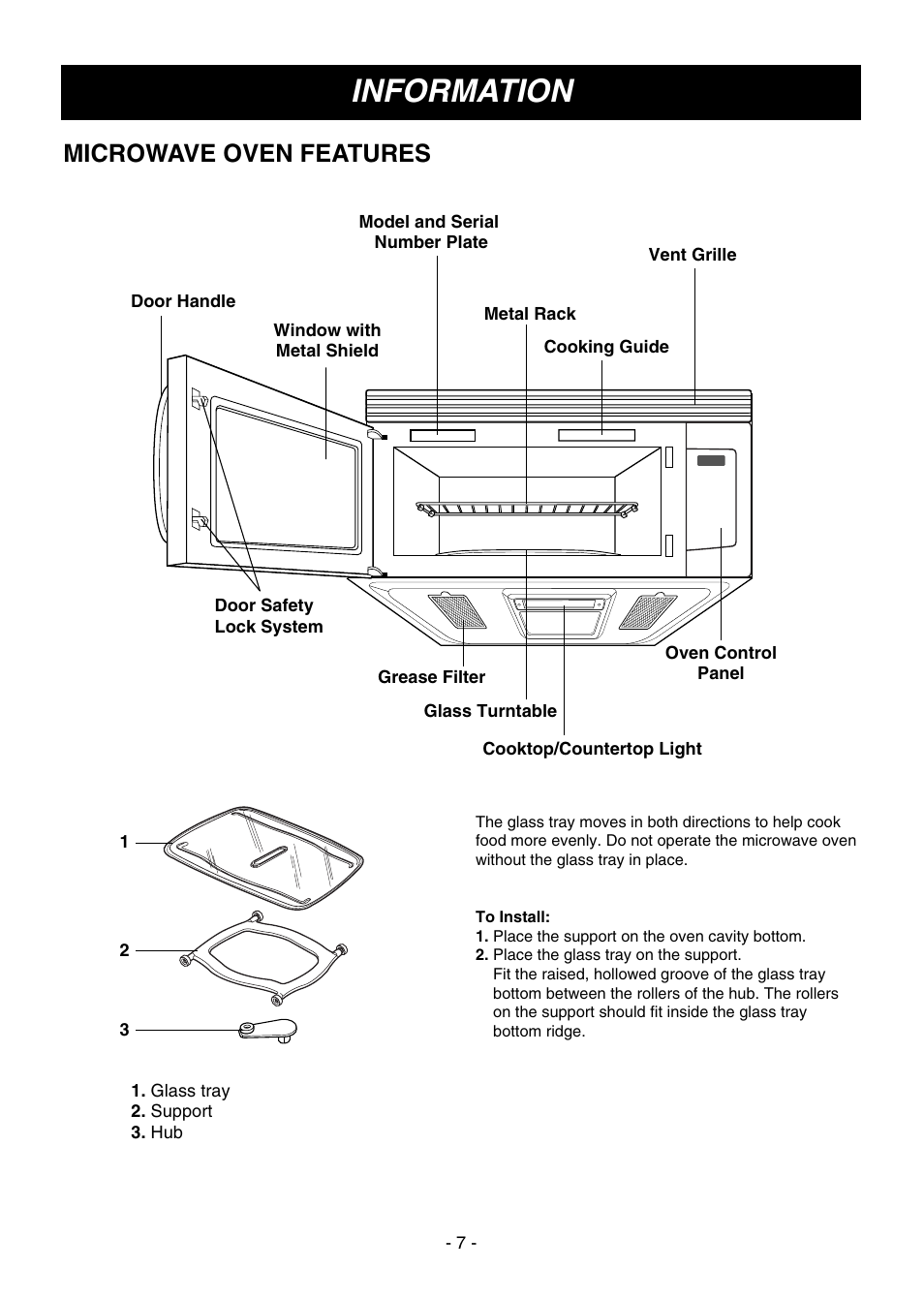 Information, Microwave oven features | LG LMV1650SW User Manual | Page 7 / 32
