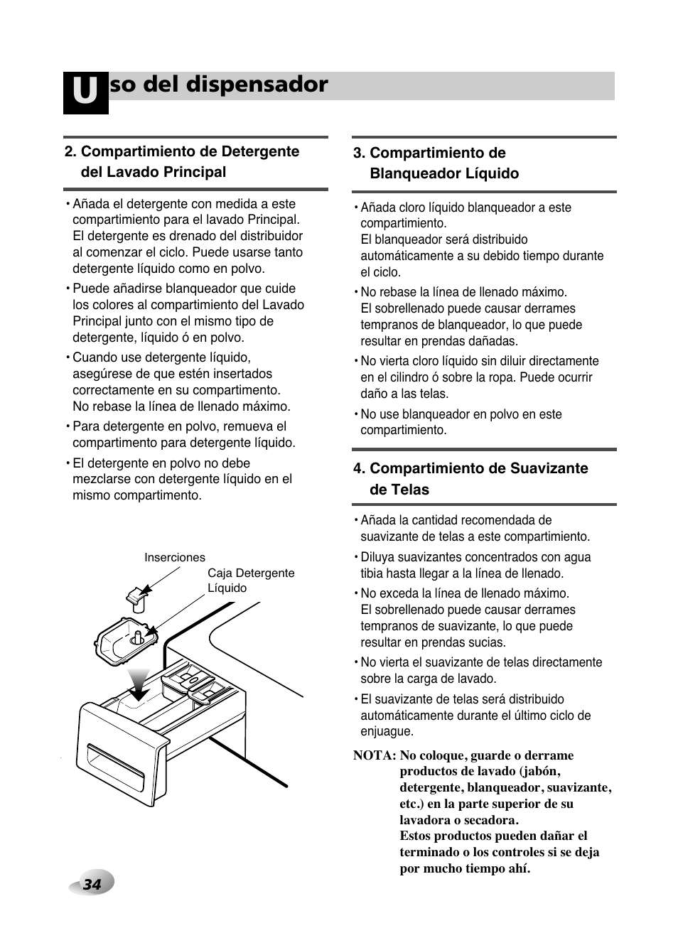 So del dispensador | LG WD-10587BD User Manual | Page 34 / 48