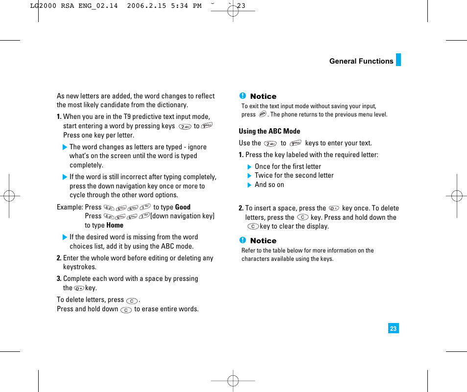 LG 2000 User Manual | Page 26 / 97