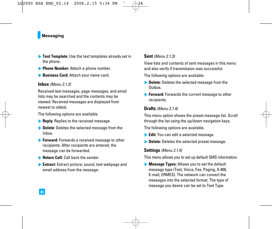 LG 2000 User Manual | Page 39 / 97