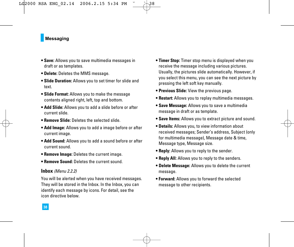 LG 2000 User Manual | Page 41 / 97