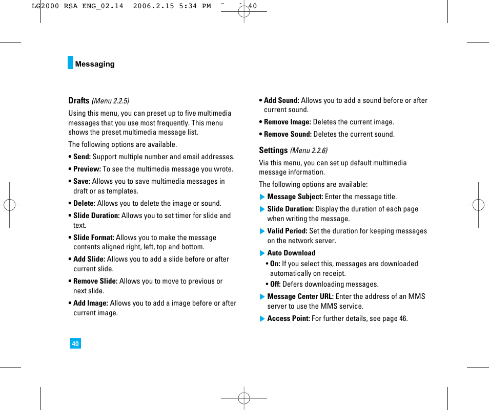 LG 2000 User Manual | Page 43 / 97