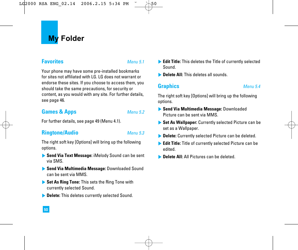 My folder | LG 2000 User Manual | Page 53 / 97