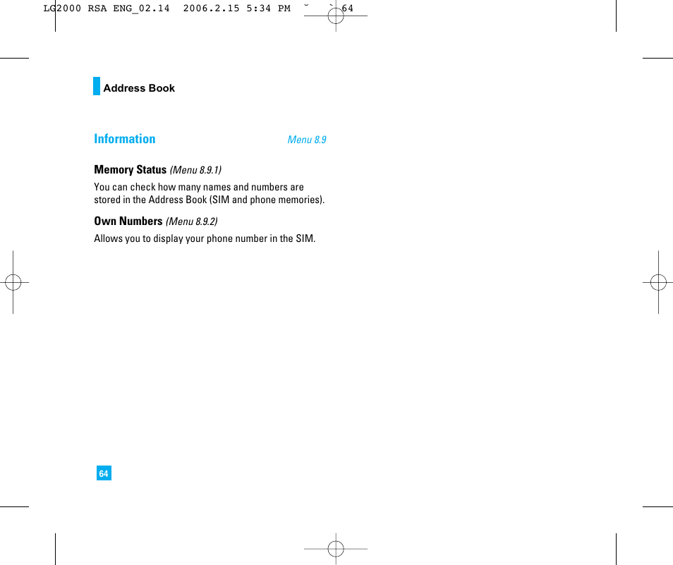 LG 2000 User Manual | Page 67 / 97