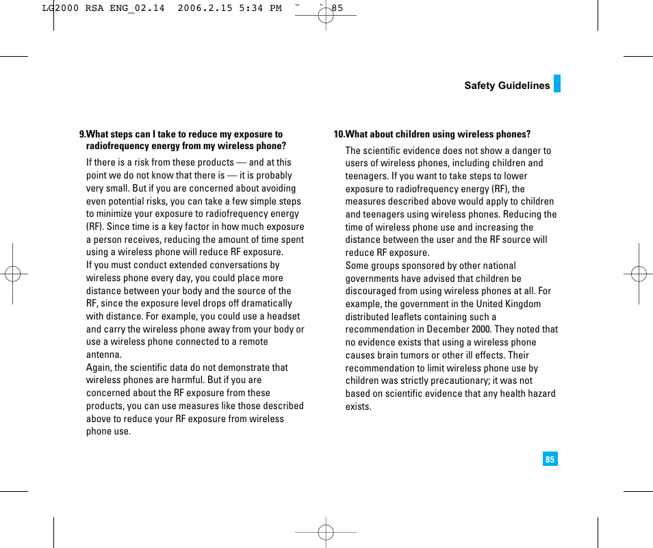 LG 2000 User Manual | Page 88 / 97