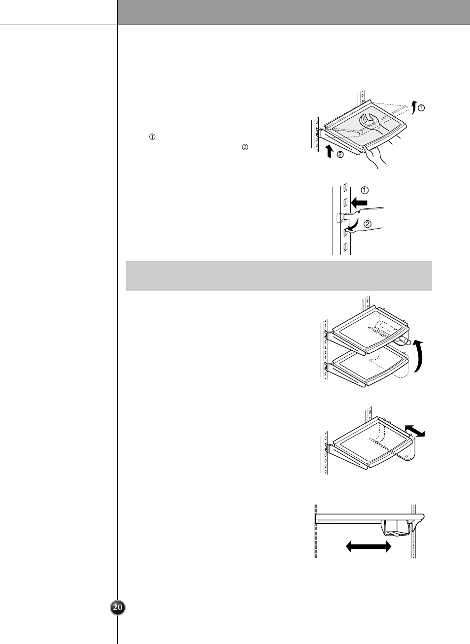 Shelf wine holder can server adjustment, Operation | LG LRSC 26980TT User Manual | Page 20 / 33