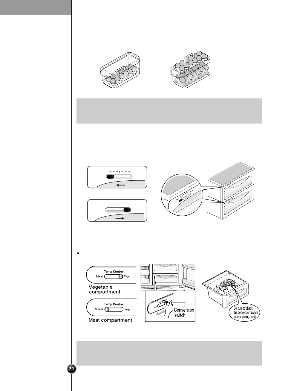 Vegetable/meat compartment, Operation | LG LRSC 26980TT User Manual | Page 21 / 33