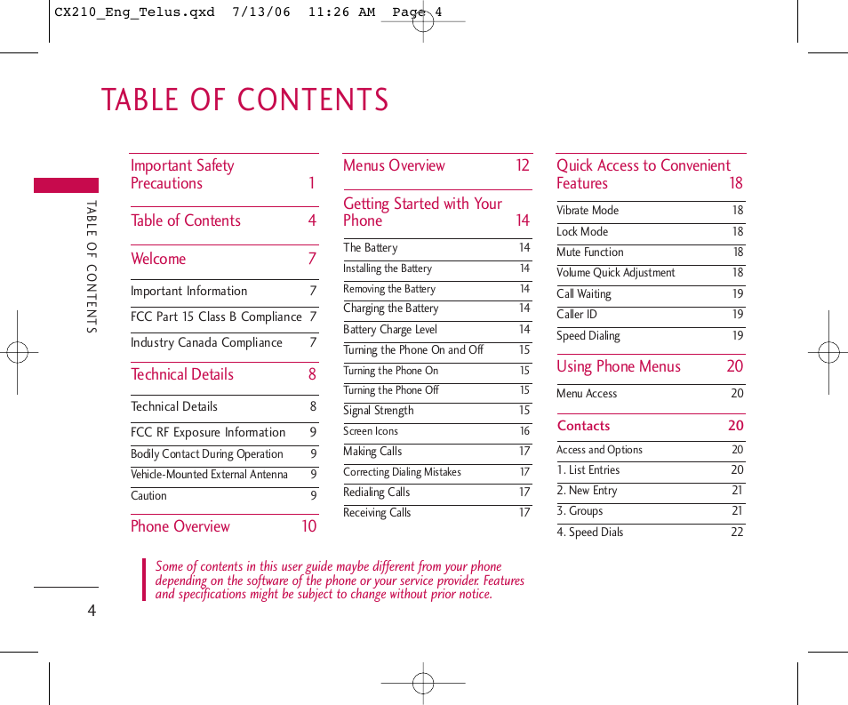 LG 210 User Manual | Page 5 / 72