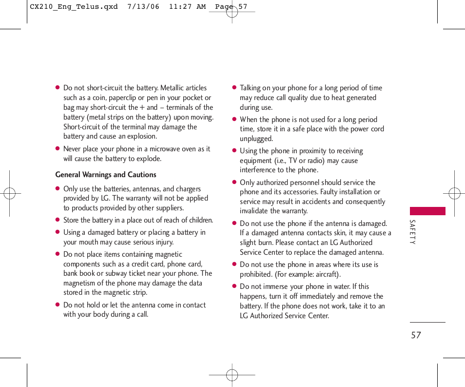 LG 210 User Manual | Page 58 / 72