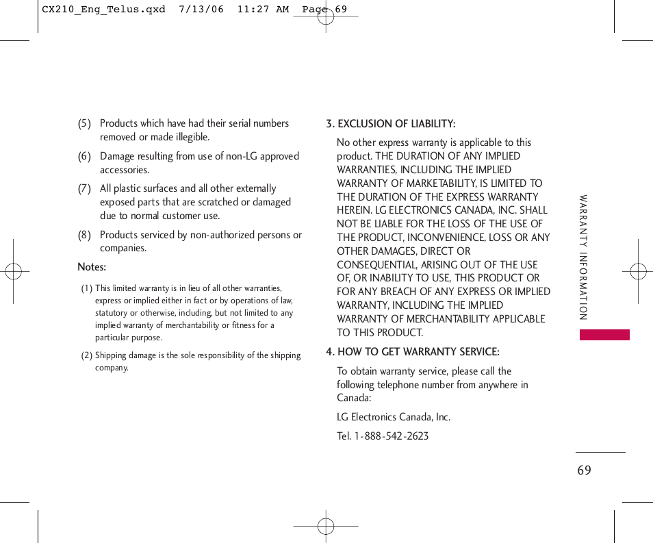 LG 210 User Manual | Page 70 / 72
