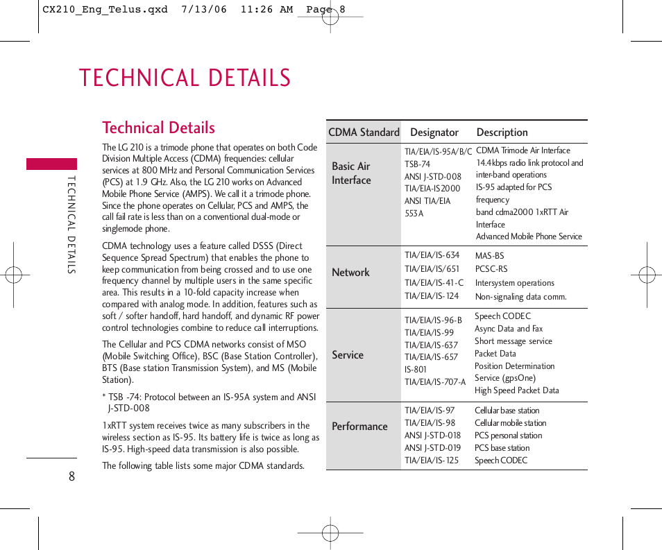 Technical details | LG 210 User Manual | Page 9 / 72