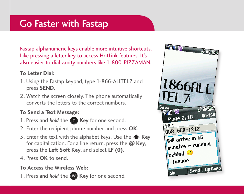 Go faster with fastap | LG AX490 User Manual | Page 4 / 8