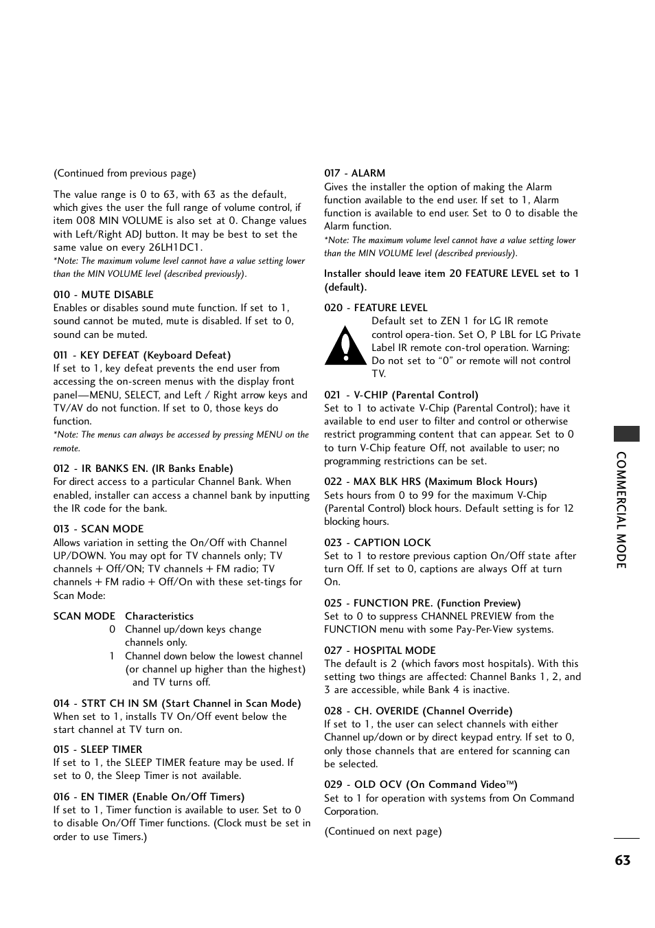 LG 26LH1DC1 User Manual | Page 63 / 84