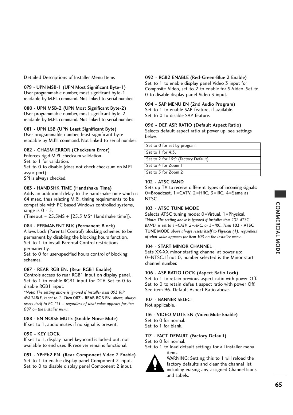 LG 26LH1DC1 User Manual | Page 65 / 84