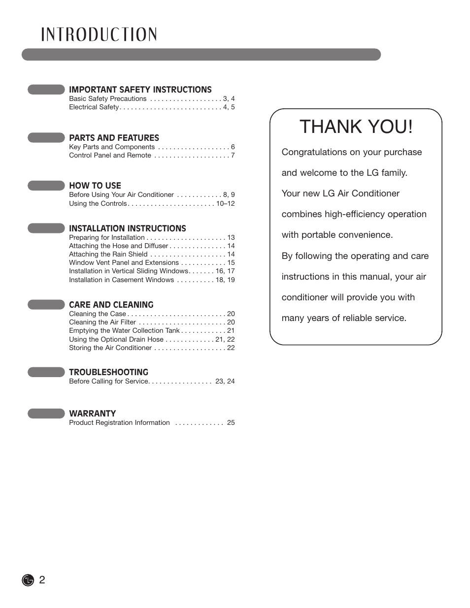 LG LP 1200DXR User Manual | Page 2 / 26