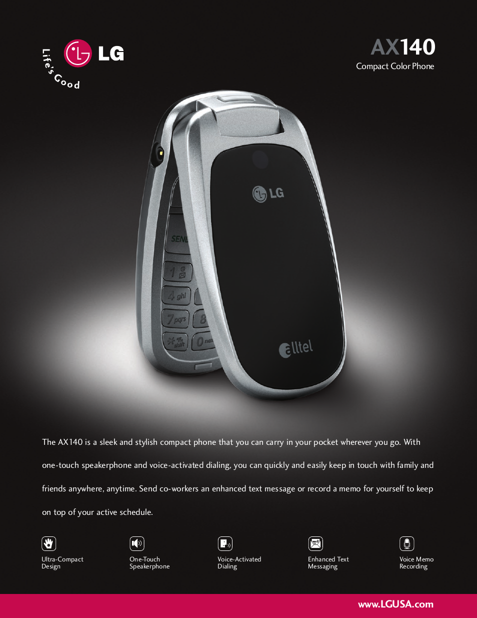 LG AX140 User Manual | 2 pages