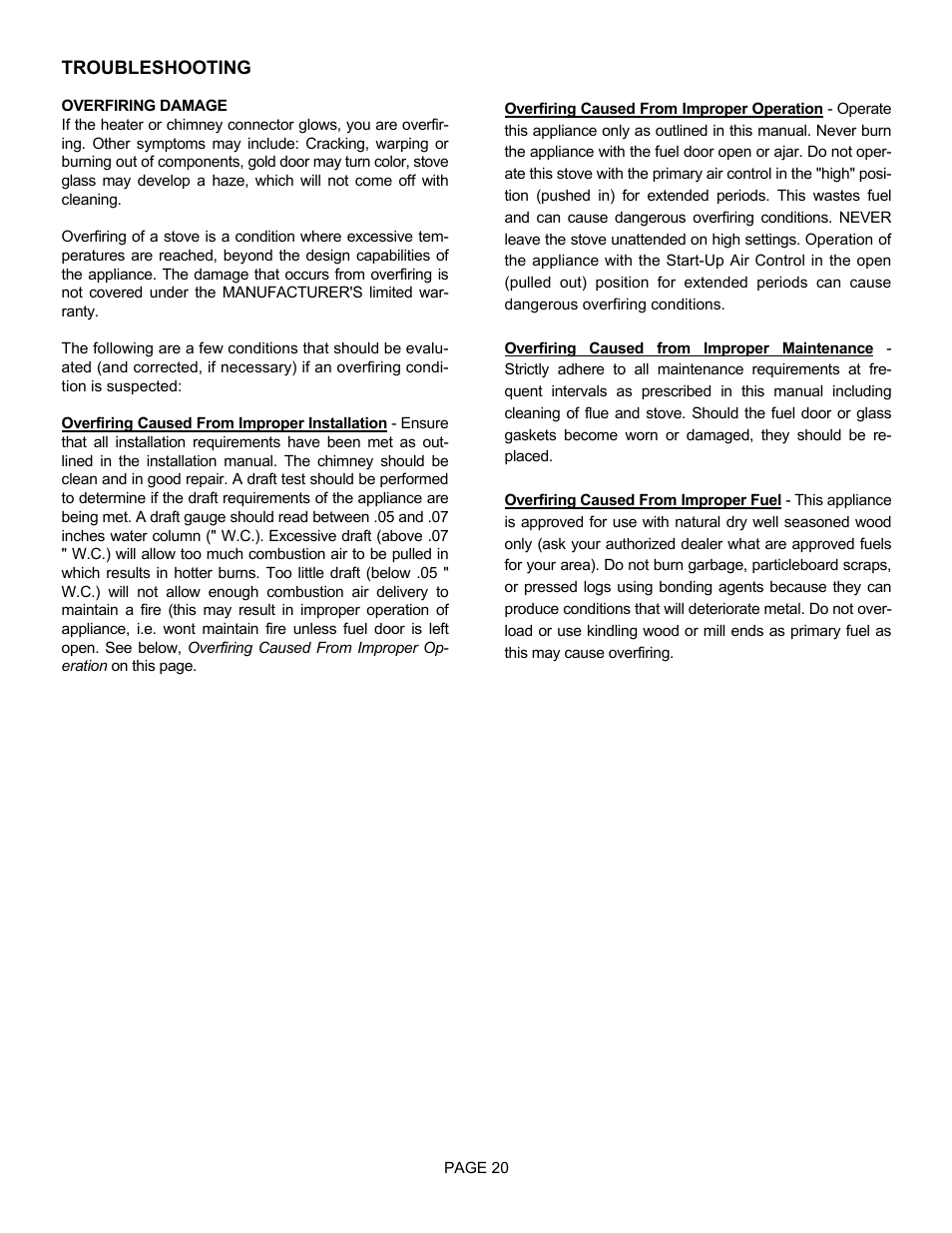 LG EARTH STOVE 2800HT User Manual | Page 20 / 29