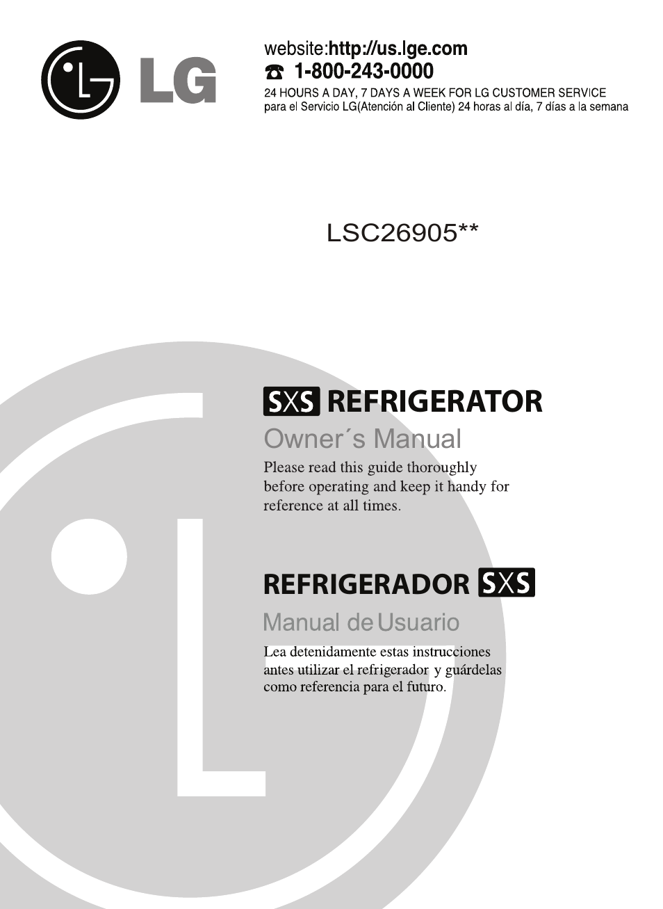 LG LSC26905 User Manual | 56 pages