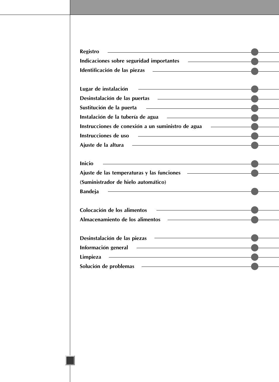 Índice | LG LSC26905 User Manual | Page 29 / 56