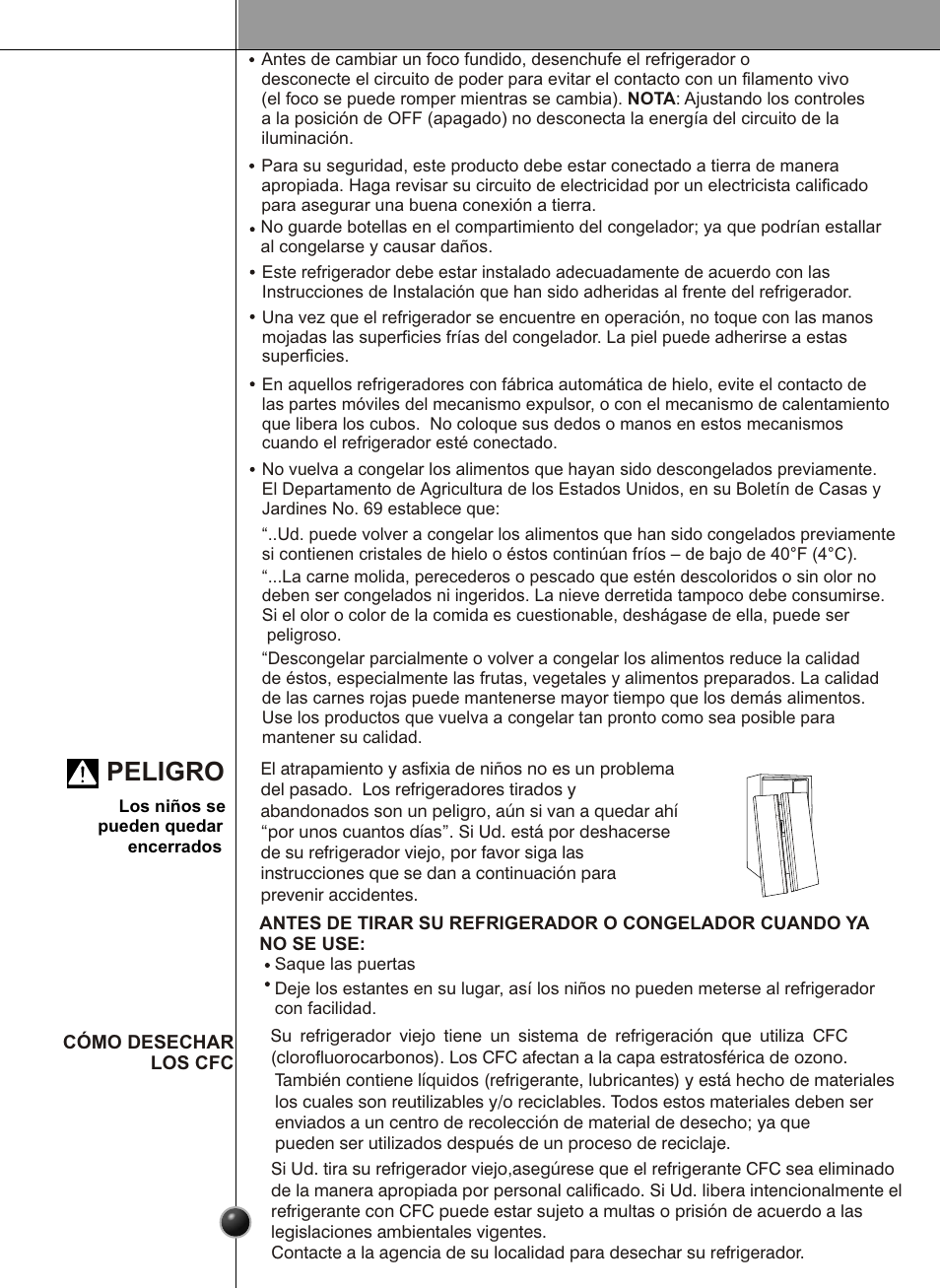 Peligro, Introducción | LG LSC26905 User Manual | Page 31 / 56