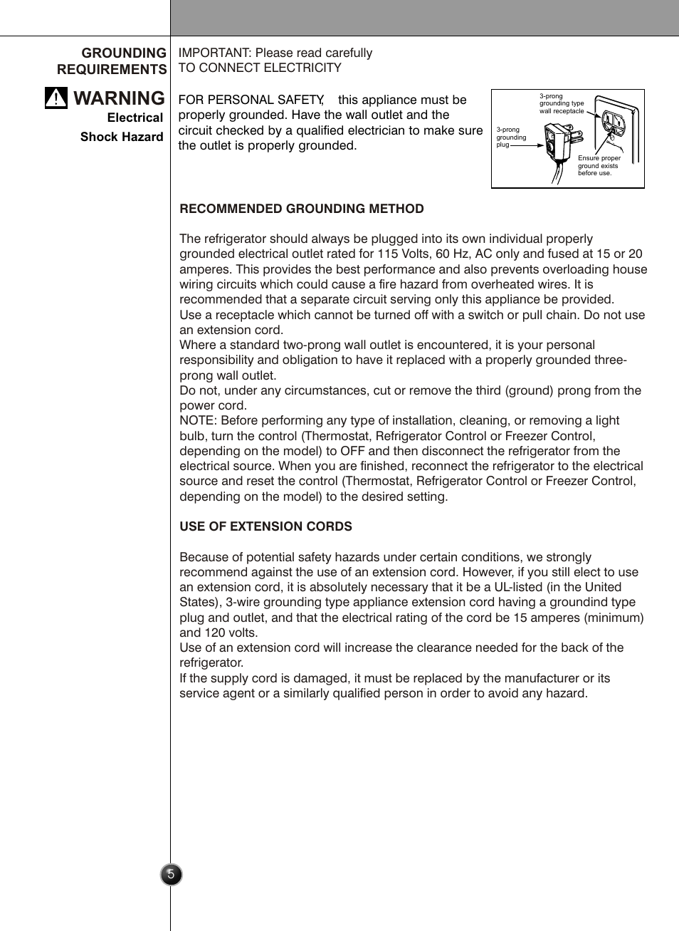 Warning, Introduction | LG LSC26905 User Manual | Page 5 / 56