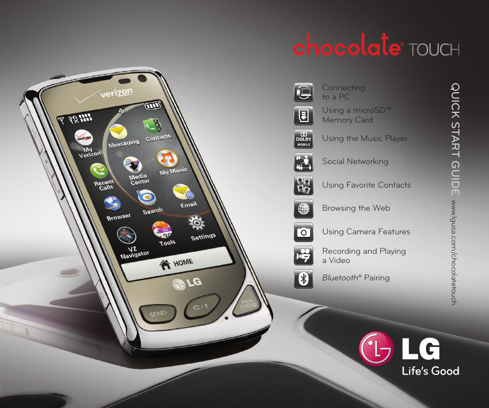 LG Chocolate Touch User Manual | 14 pages