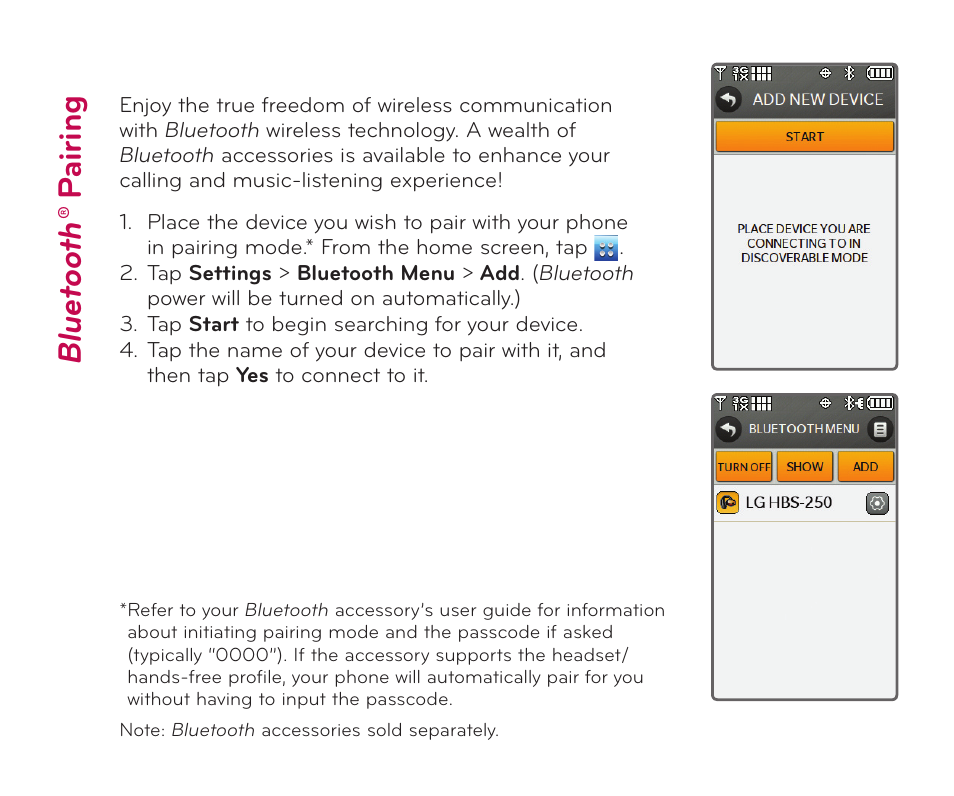 Blu et oo th ® p ai ri ng | LG Chocolate Touch User Manual | Page 13 / 14