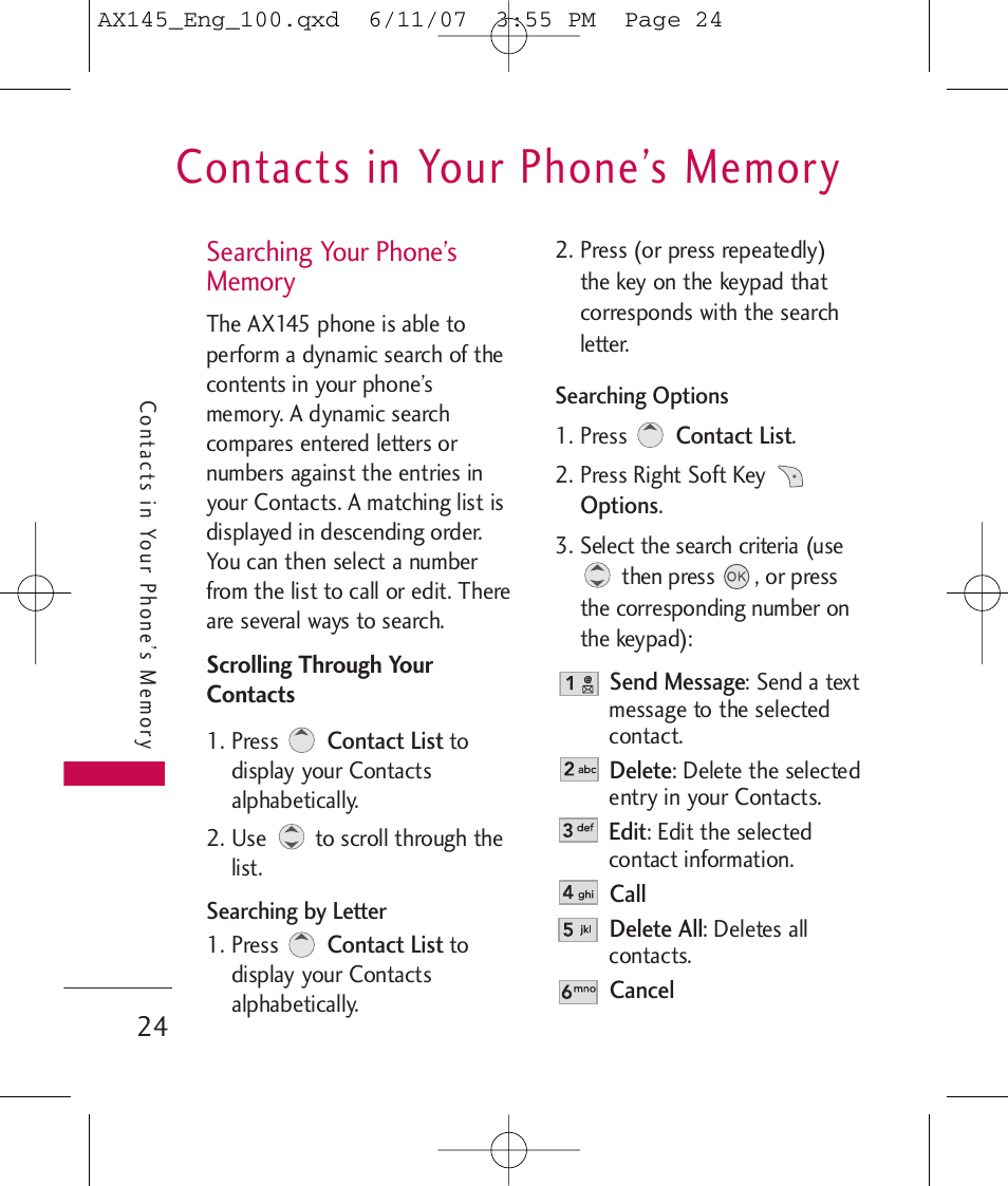 LG AX 145 User Manual | Page 26 / 95