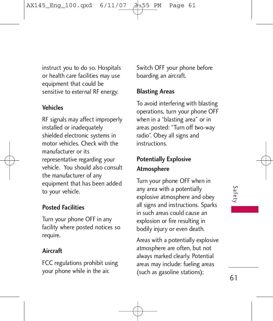 LG AX 145 User Manual | Page 63 / 95