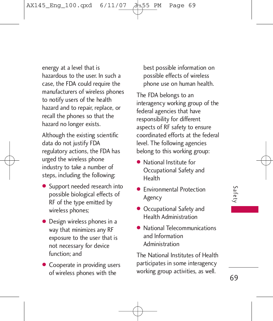 LG AX 145 User Manual | Page 71 / 95