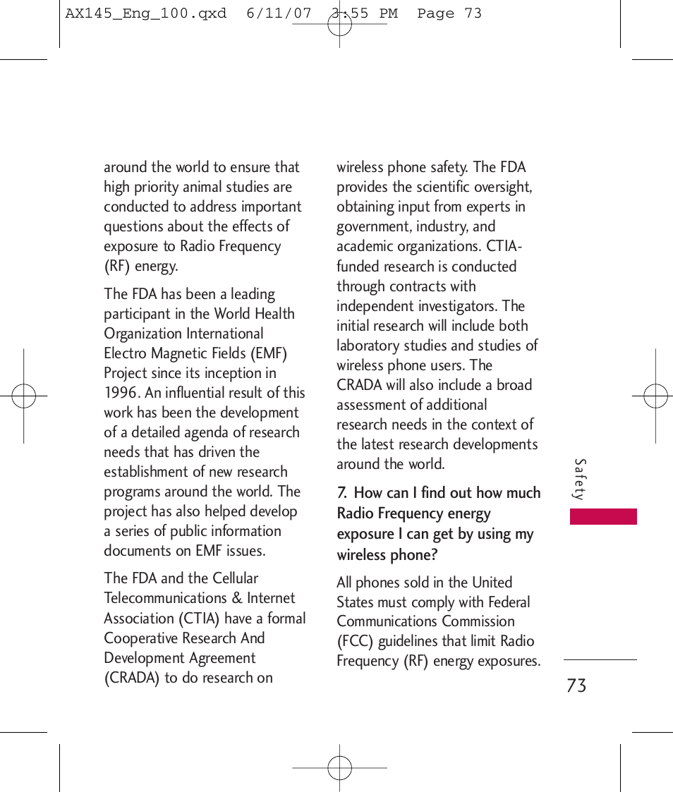 LG AX 145 User Manual | Page 75 / 95