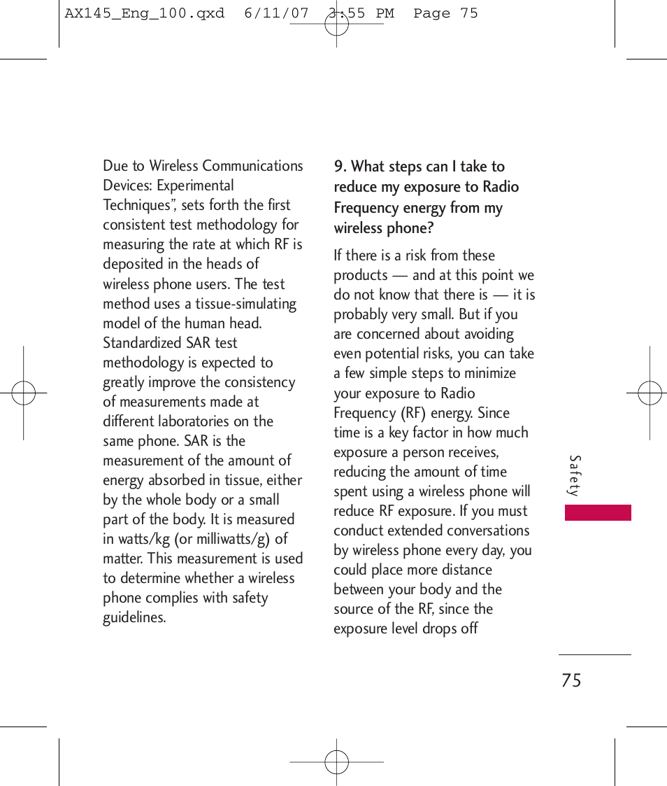 LG AX 145 User Manual | Page 77 / 95