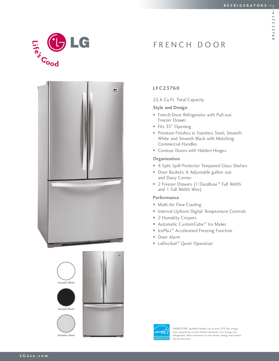 LG LFC23760ST User Manual | 2 pages