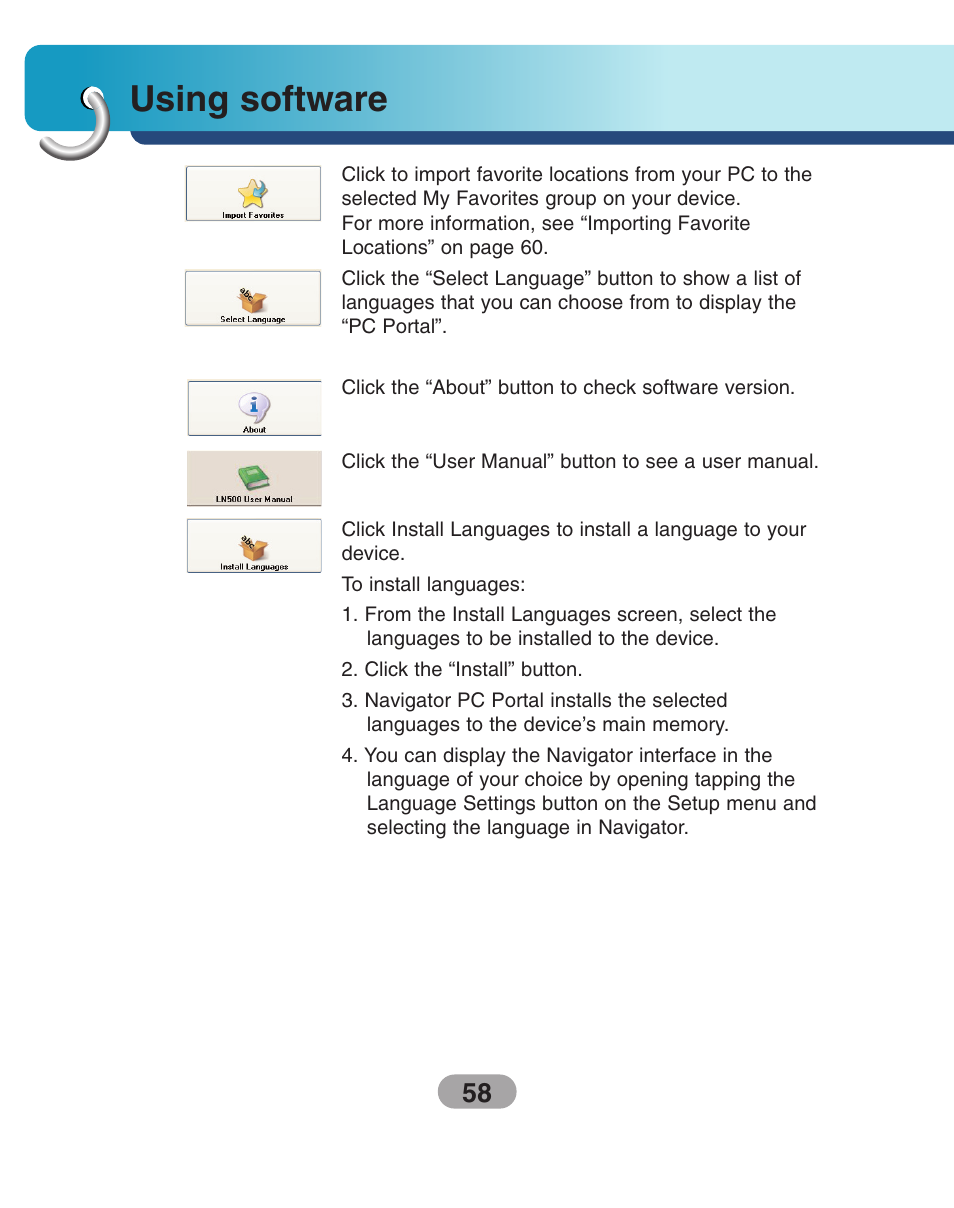 Using software | LG LN500 Series User Manual | Page 58 / 72