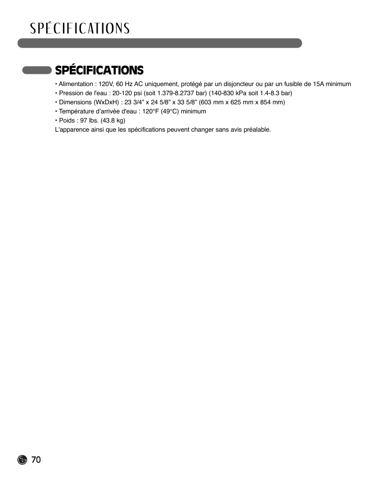 LG LDF7932ST User Manual | Page 70 / 72