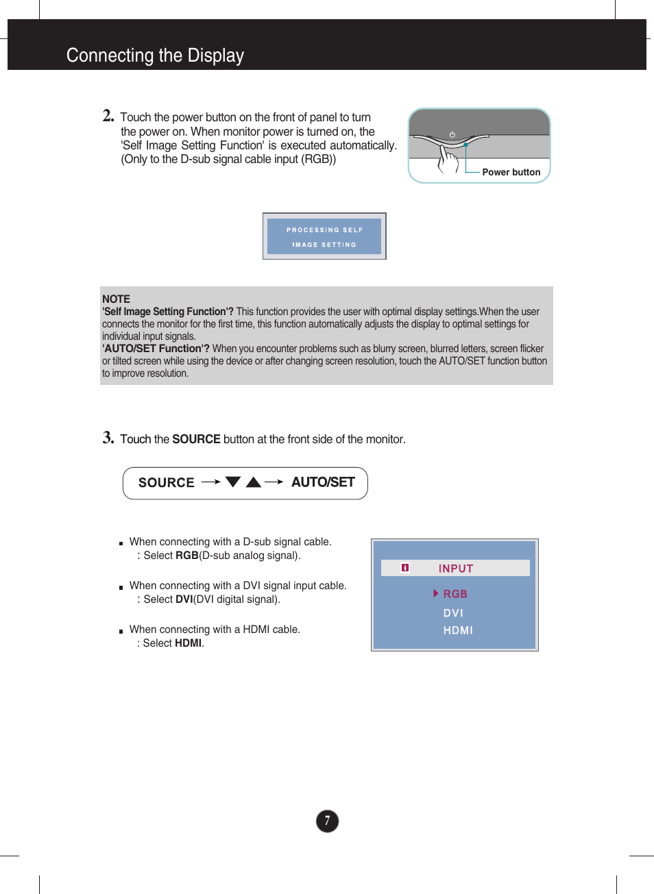 Connecting the display | LG W2600V User Manual | Page 8 / 31